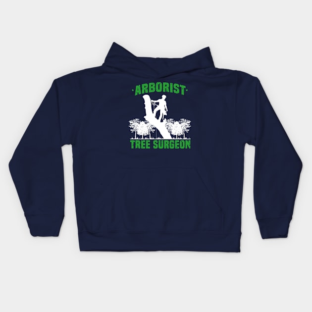 Arborist Tree Surgeon climber groundskeepers gift idea present Kids Hoodie by MARESDesign